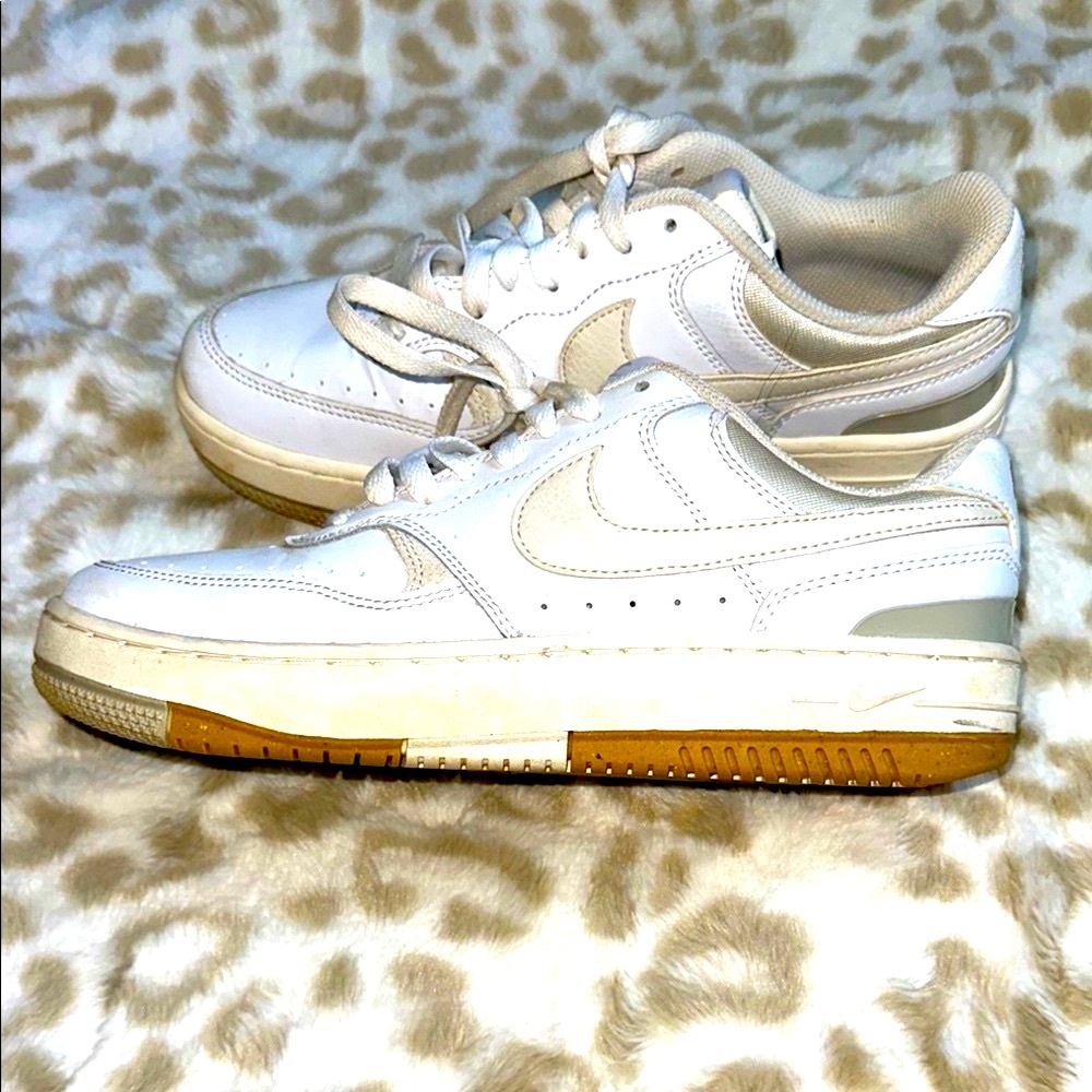 White and Cream Nike Sneakers 8.5